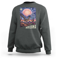 Arizona Roadrunner Vintage Desert Moon Retro Cactus Sweatshirt Southwest Wildlife Bird Starry Night Style