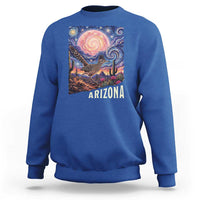 Arizona Roadrunner Vintage Desert Moon Retro Cactus Sweatshirt Southwest Wildlife Bird Starry Night Style