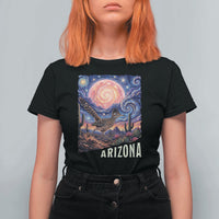 Arizona Roadrunner Vintage Desert Moon Retro Cactus T Shirt For Women Southwest Wildlife Bird Starry Night Style