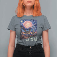 Arizona Roadrunner Vintage Desert Moon Retro Cactus T Shirt For Women Southwest Wildlife Bird Starry Night Style