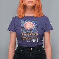 Arizona Roadrunner Vintage Desert Moon Retro Cactus T Shirt For Women Southwest Wildlife Bird Starry Night Style