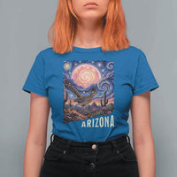 Arizona Roadrunner Vintage Desert Moon Retro Cactus T Shirt For Women Southwest Wildlife Bird Starry Night Style