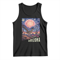 Arizona Roadrunner Vintage Desert Moon Retro Cactus Tank Top Southwest Wildlife Bird Starry Night Style