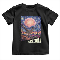 Arizona Roadrunner Vintage Desert Moon Retro Cactus Toddler T Shirt Southwest Wildlife Bird Starry Night Style