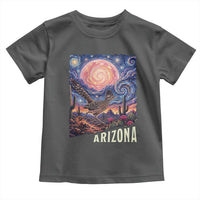Arizona Roadrunner Vintage Desert Moon Retro Cactus Toddler T Shirt Southwest Wildlife Bird Starry Night Style