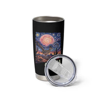 Arizona Roadrunner Vintage Desert Moon Retro Cactus Tumbler Cup Southwest Wildlife Bird Starry Night Style