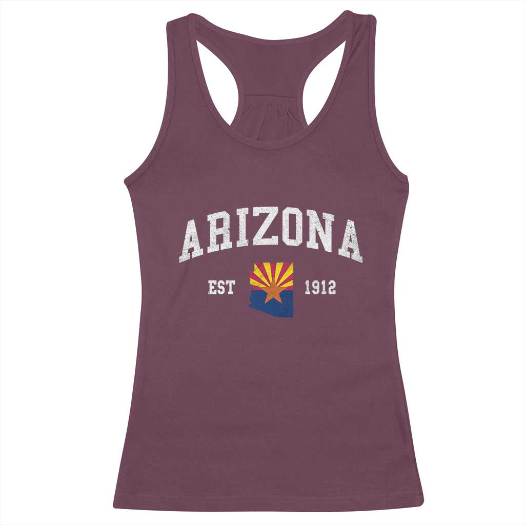 Arizona State Flag Grand Canyon State Established 1912 Racerback Tank Top