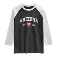 Arizona State Flag Grand Canyon State Established 1912 Raglan Shirt