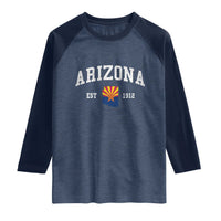Arizona State Flag Grand Canyon State Established 1912 Raglan Shirt