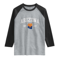 Arizona State Flag Grand Canyon State Established 1912 Raglan Shirt