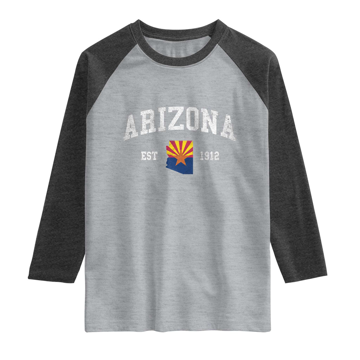Arizona State Flag Grand Canyon State Established 1912 Raglan Shirt