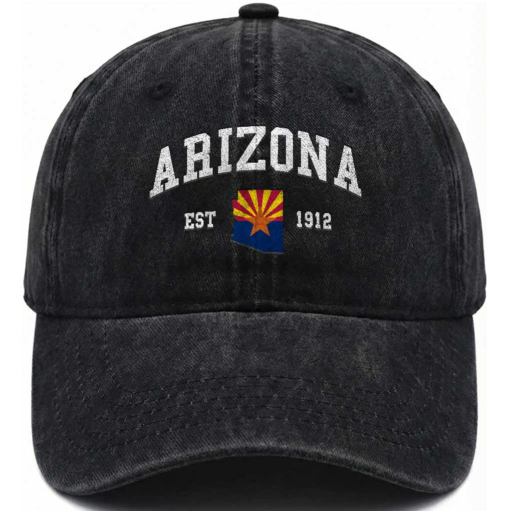 Arizona State Flag Grand Canyon State Established 1912 Washed Cotton Baseball Cap