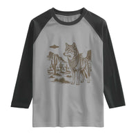 Vintage Coyote Cowboy UFO Raglan Shirt Western Desert Southwest Coyote Alien