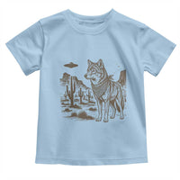 Vintage Coyote Cowboy UFO Toddler T Shirt Western Desert Southwest Coyote Alien