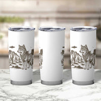 Vintage Coyote Cowboy UFO Tumbler Cup Western Desert Southwest Coyote Alien