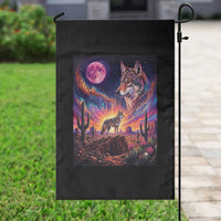 Arizona Coyote Vintage Desert Moon Retro Cactus Garden Flag Southwest Wildlife Western Adventure Graphic