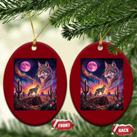 Arizona Coyote Vintage Desert Moon Retro Cactus Ceramic Ornament Southwest Wildlife Western Adventure Graphic