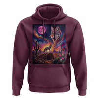 Arizona Coyote Vintage Desert Moon Retro Cactus Hoodie Southwest Wildlife Western Adventure Graphic