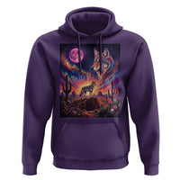 Arizona Coyote Vintage Desert Moon Retro Cactus Hoodie Southwest Wildlife Western Adventure Graphic