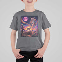 Arizona Coyote Vintage Desert Moon Retro Cactus T Shirt For Kid Southwest Wildlife Western Adventure Graphic