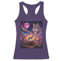 Arizona Coyote Vintage Desert Moon Retro Cactus Racerback Tank Top Southwest Wildlife Western Adventure Graphic