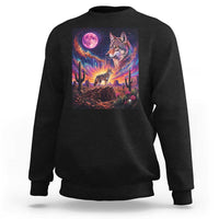 Arizona Coyote Vintage Desert Moon Retro Cactus Sweatshirt Southwest Wildlife Western Adventure Graphic