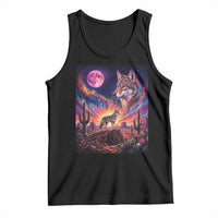 Arizona Coyote Vintage Desert Moon Retro Cactus Tank Top Southwest Wildlife Western Adventure Graphic