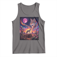 Arizona Coyote Vintage Desert Moon Retro Cactus Tank Top Southwest Wildlife Western Adventure Graphic