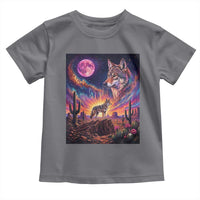 Arizona Coyote Vintage Desert Moon Retro Cactus Toddler T Shirt Southwest Wildlife Western Adventure Graphic