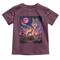 Arizona Coyote Vintage Desert Moon Retro Cactus Toddler T Shirt Southwest Wildlife Western Adventure Graphic
