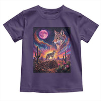 Arizona Coyote Vintage Desert Moon Retro Cactus Toddler T Shirt Southwest Wildlife Western Adventure Graphic