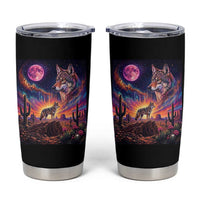 Arizona Coyote Vintage Desert Moon Retro Cactus Tumbler Cup Southwest Wildlife Western Adventure Graphic
