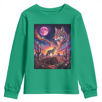 Arizona Coyote Vintage Desert Moon Retro Cactus Youth Sweatshirt Southwest Wildlife Western Adventure Graphic