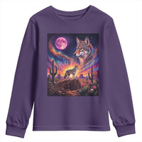 Arizona Coyote Vintage Desert Moon Retro Cactus Youth Sweatshirt Southwest Wildlife Western Adventure Graphic