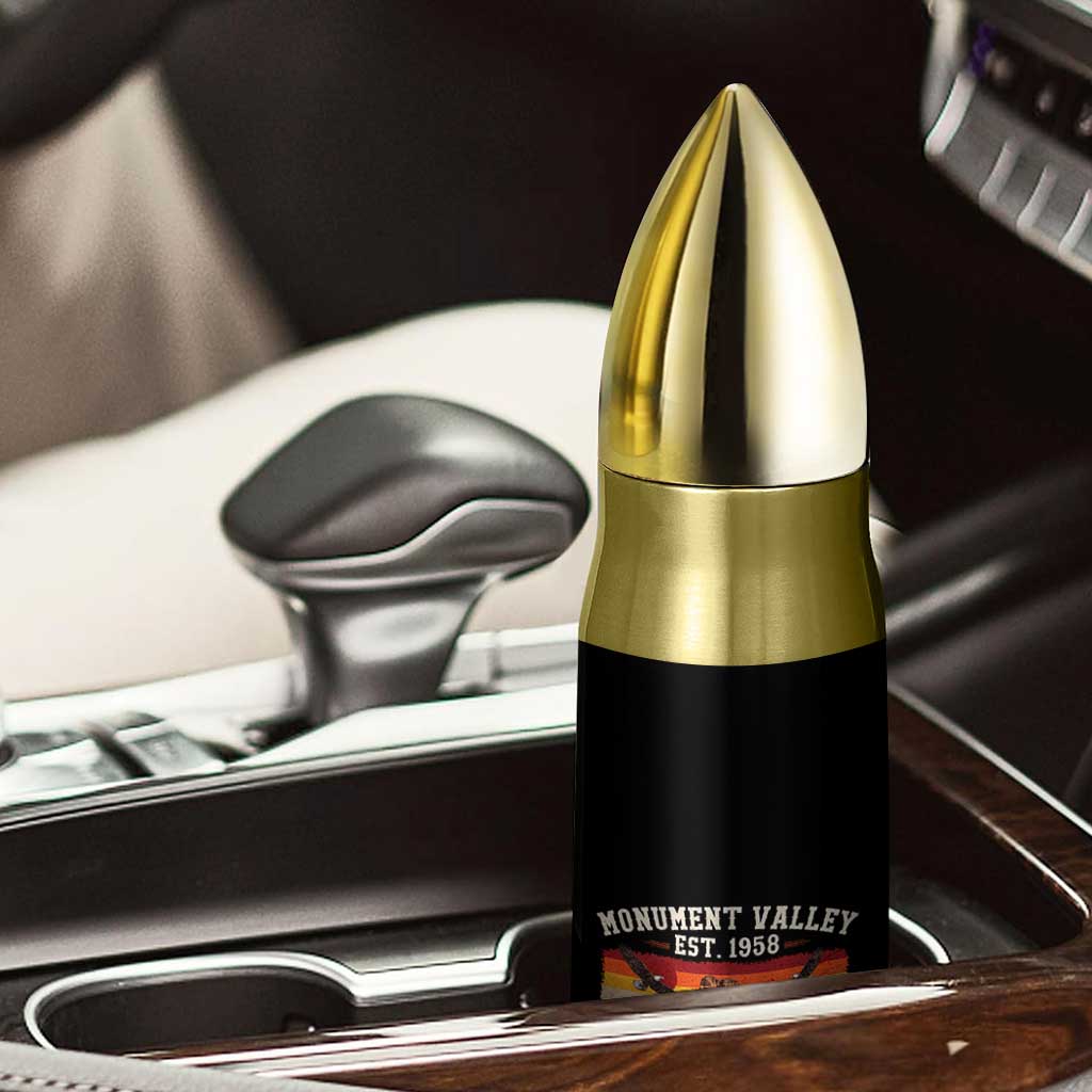 Retro Monument Valley Arizona Utah Sunset Established 1958 Bullet Tumbler Southwest Desert Eagle Road Trip Nature Souvenir