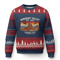 Retro Monument Valley Arizona Utah Sunset Established 1958 Ugly Christmas Sweater Southwest Desert Eagle Road Trip Nature Souvenir