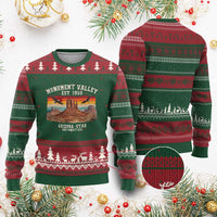 Retro Monument Valley Arizona Utah Sunset Established 1958 Ugly Christmas Sweater Southwest Desert Eagle Road Trip Nature Souvenir