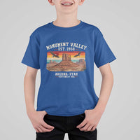 Retro Monument Valley Arizona Utah Sunset Established 1958 T Shirt For Kid Southwest Desert Eagle Road Trip Nature Souvenir