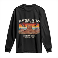 Retro Monument Valley Arizona Utah Sunset Established 1958 Long Sleeve Shirt Southwest Desert Eagle Road Trip Nature Souvenir