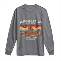 Retro Monument Valley Arizona Utah Sunset Established 1958 Long Sleeve Shirt Southwest Desert Eagle Road Trip Nature Souvenir