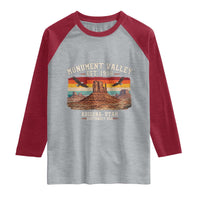 Retro Monument Valley Arizona Utah Sunset Established 1958 Raglan Shirt Southwest Desert Eagle Road Trip Nature Souvenir