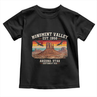 Retro Monument Valley Arizona Utah Sunset Established 1958 Toddler T Shirt Southwest Desert Eagle Road Trip Nature Souvenir