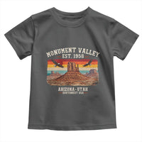 Retro Monument Valley Arizona Utah Sunset Established 1958 Toddler T Shirt Southwest Desert Eagle Road Trip Nature Souvenir