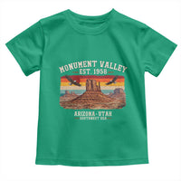 Retro Monument Valley Arizona Utah Sunset Established 1958 Toddler T Shirt Southwest Desert Eagle Road Trip Nature Souvenir