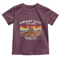 Retro Monument Valley Arizona Utah Sunset Established 1958 Toddler T Shirt Southwest Desert Eagle Road Trip Nature Souvenir