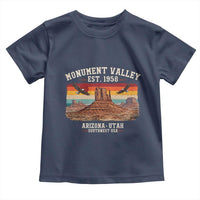 Retro Monument Valley Arizona Utah Sunset Established 1958 Toddler T Shirt Southwest Desert Eagle Road Trip Nature Souvenir
