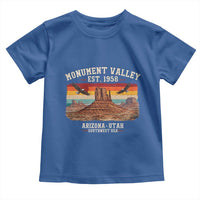 Retro Monument Valley Arizona Utah Sunset Established 1958 Toddler T Shirt Southwest Desert Eagle Road Trip Nature Souvenir