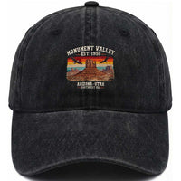 Retro Monument Valley Arizona Utah Sunset Established 1958 Washed Cotton Baseball Cap Southwest Desert Eagle Road Trip Nature Souvenir