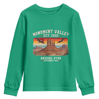 Retro Monument Valley Arizona Utah Sunset Established 1958 Youth Sweatshirt Southwest Desert Eagle Road Trip Nature Souvenir
