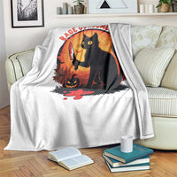 Funny Black Cat Halloween Funny Black Cat Murderous Cat With Knife Throw Blanket Rage Is Consuming Me - Wonder Print Shop